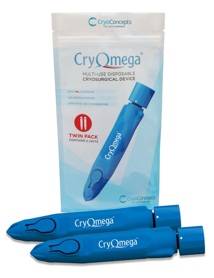 CryOmega 16g twin pack multi-use disposable cryosurgical device